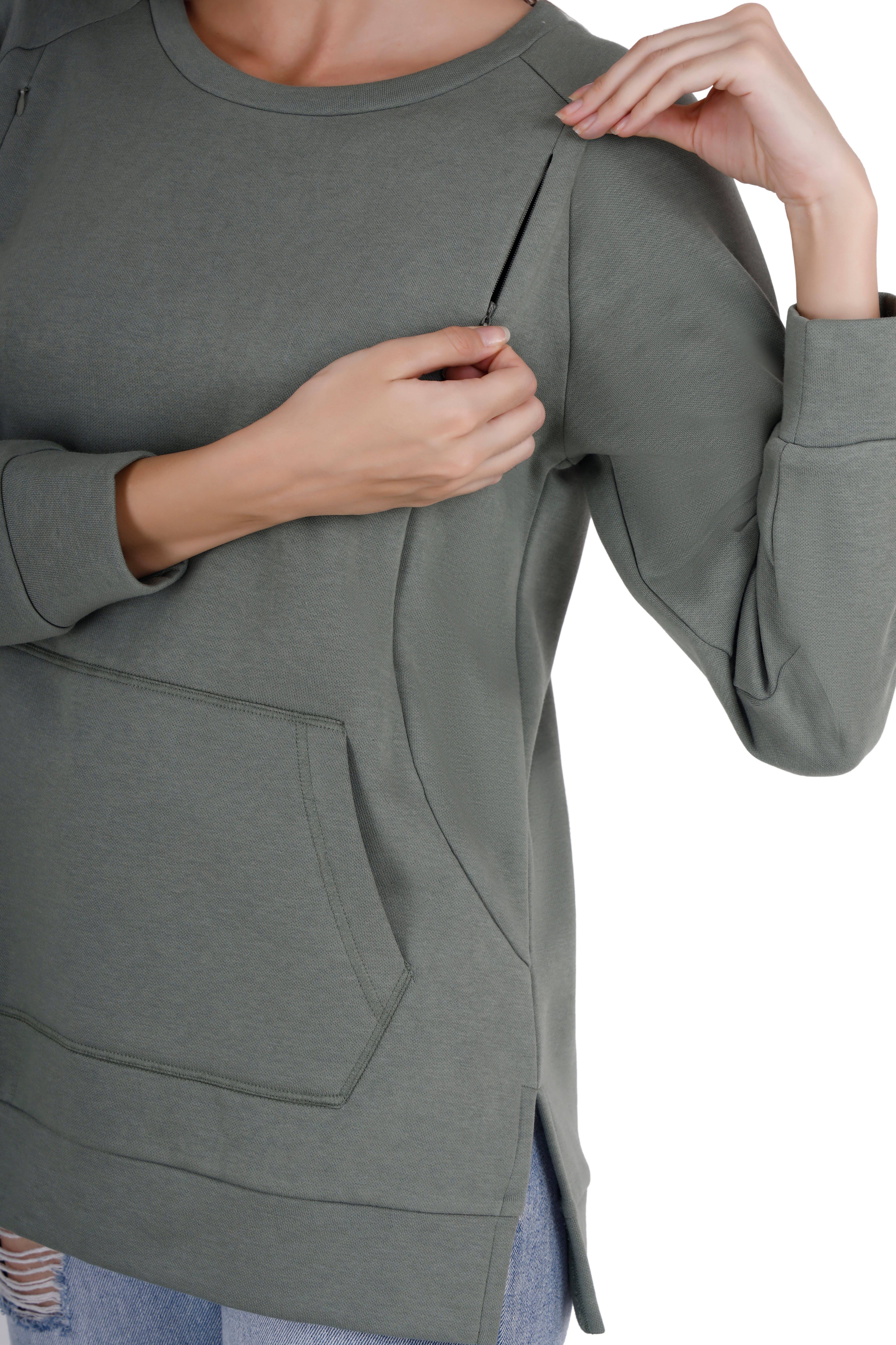 Women's Green Relaxed Sweatshirt thumbnail 4